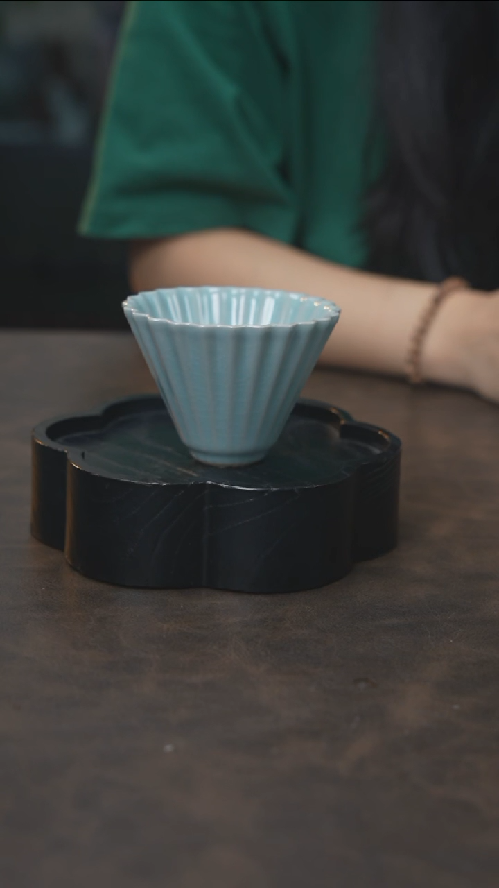 折扇斗笠杯 汝瓷 （拾汝）（天青）