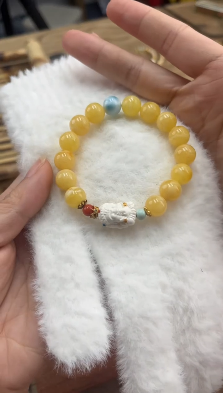 【闪购商品】蜜蜡裸石未镶嵌设计款手串