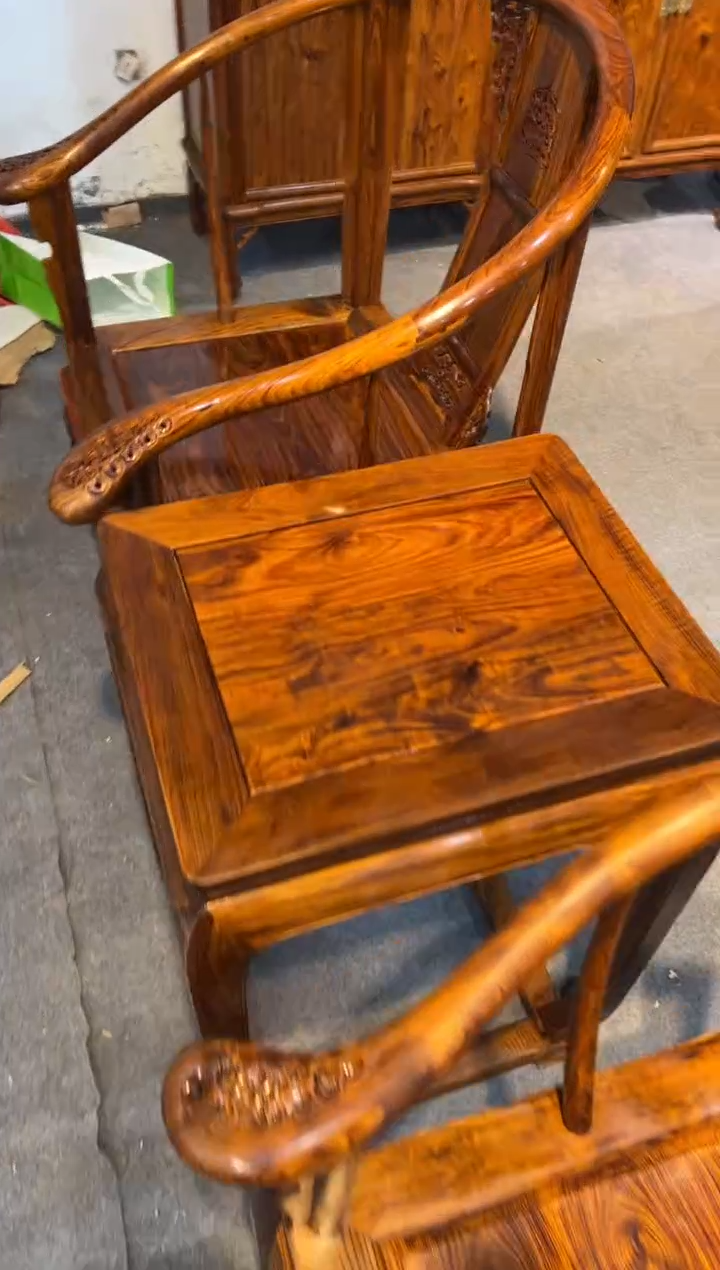 【闪购商品】花梨木类木雕椅子三件套