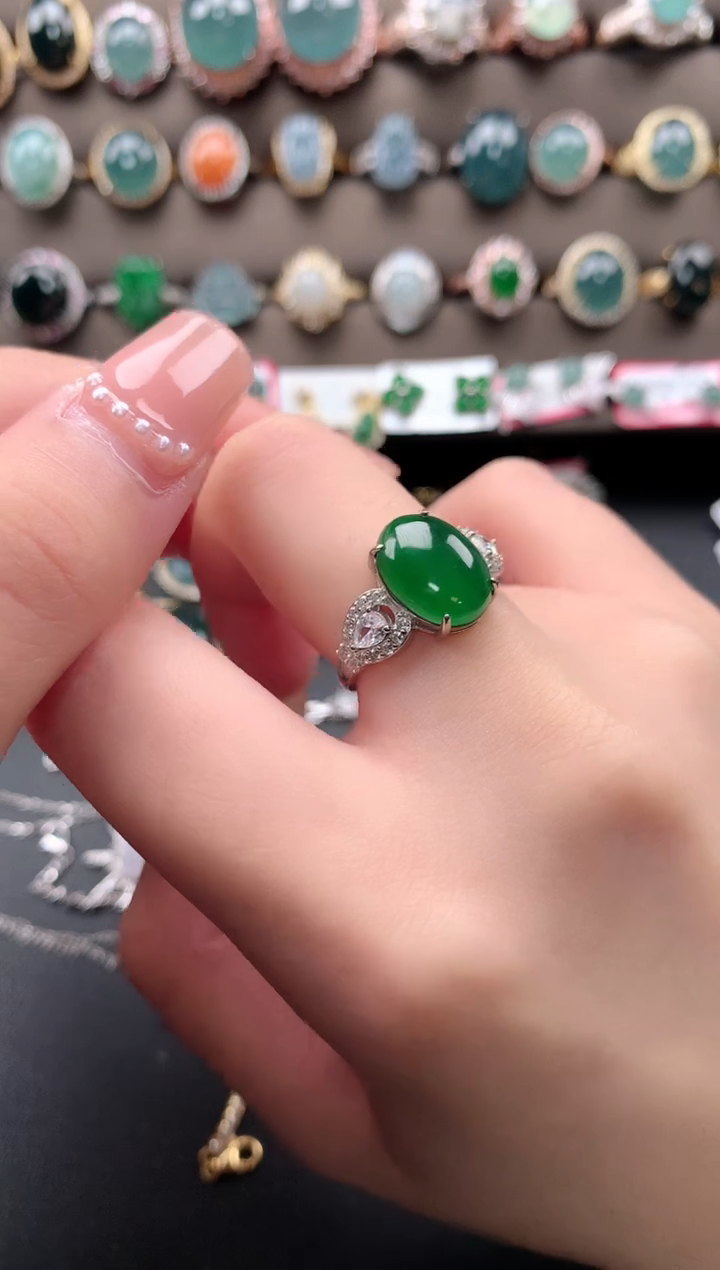 【闪购商品】翡翠戒指银S925镶嵌51241