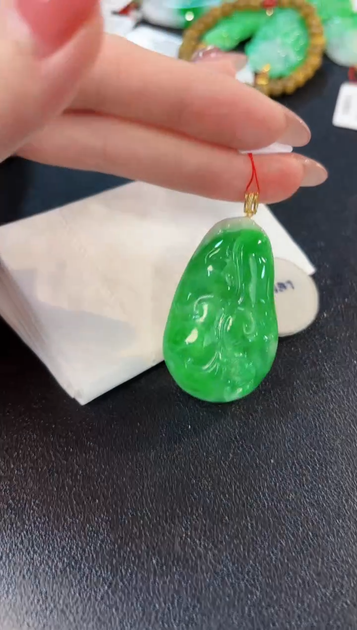 【闪购商品】翡翠颈饰18K金镶嵌缅料A货/支持复检/一件