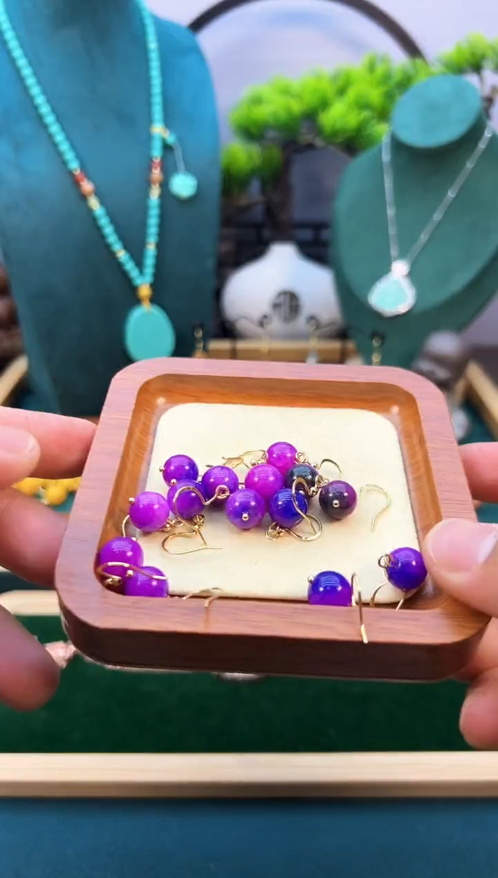 苏纪石（舒俱来）14K金镶嵌耳钉E05       