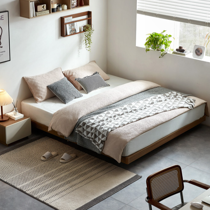 林氏家居主卧无床头床悬浮床榻榻米床架单人床出租房大床UV1A ZH