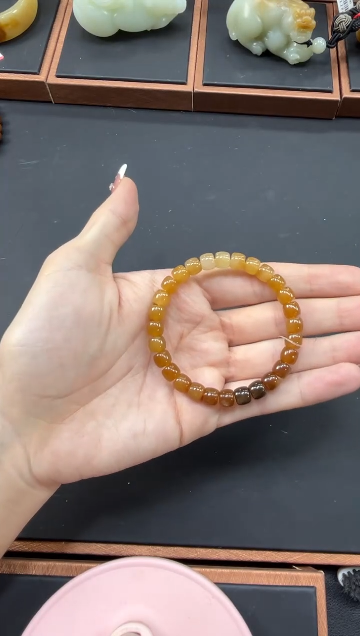 【闪购商品】和田玉手串未镶嵌若羌微色差卡7手串