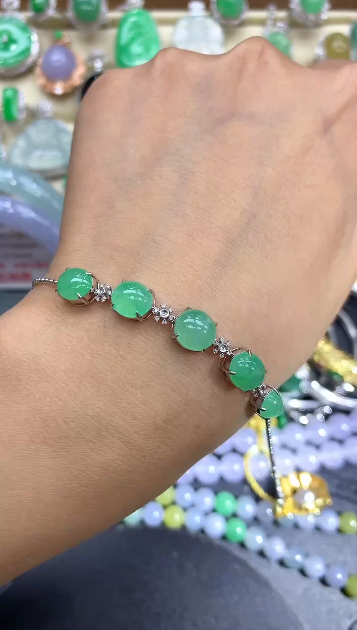 【闪购商品】翡翠手链18K金镶嵌269-中国好珍宝