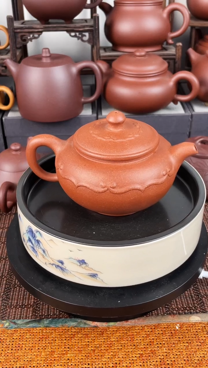 茶壶紫砂M*l红降坡壶