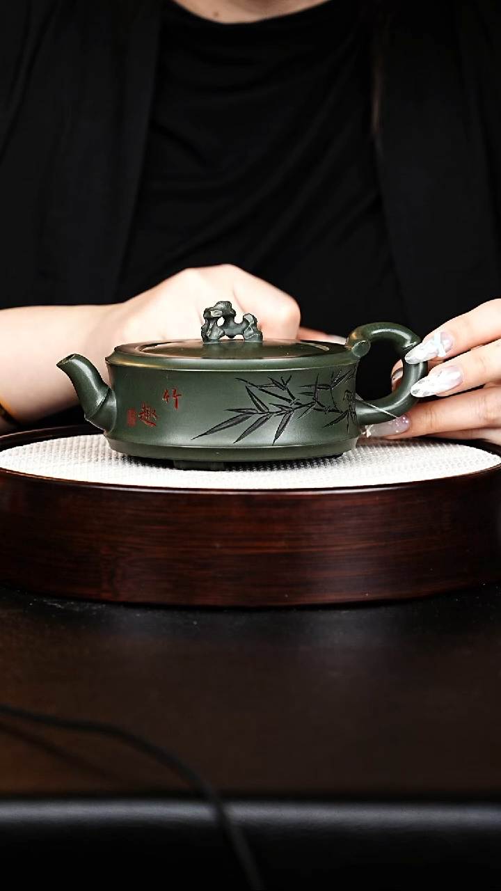 茶壶紫砂竹节汉瓦