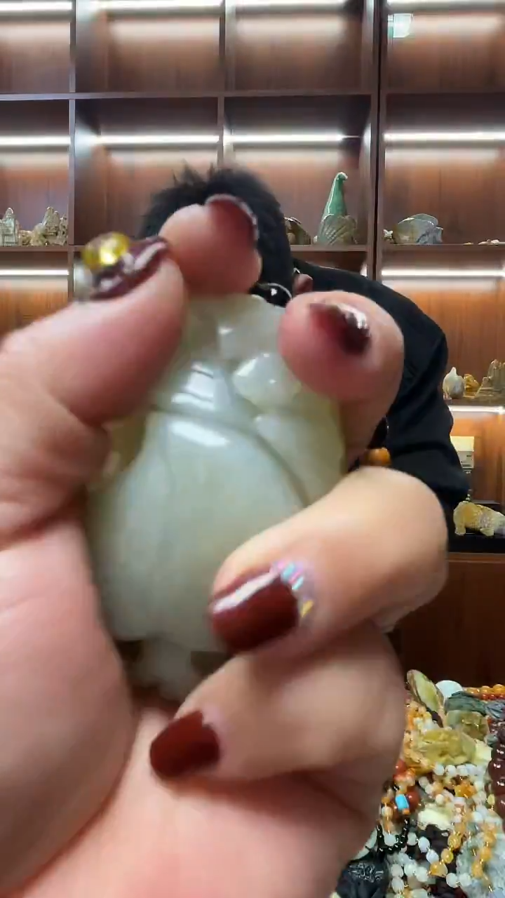 未镶嵌蛇纹石玉手把    