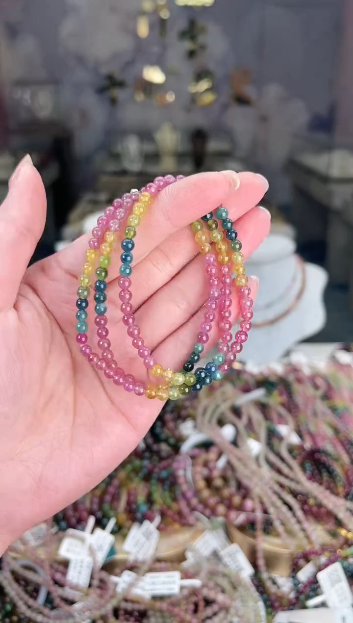 【闪购商品】碧玺/未镶嵌J4mm+碧玺多圈多样性发货