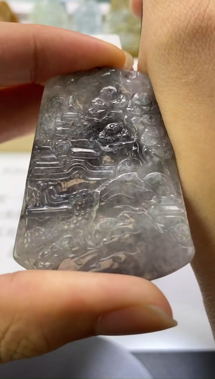 翡翠未镶嵌颈饰双*座天然翡翠