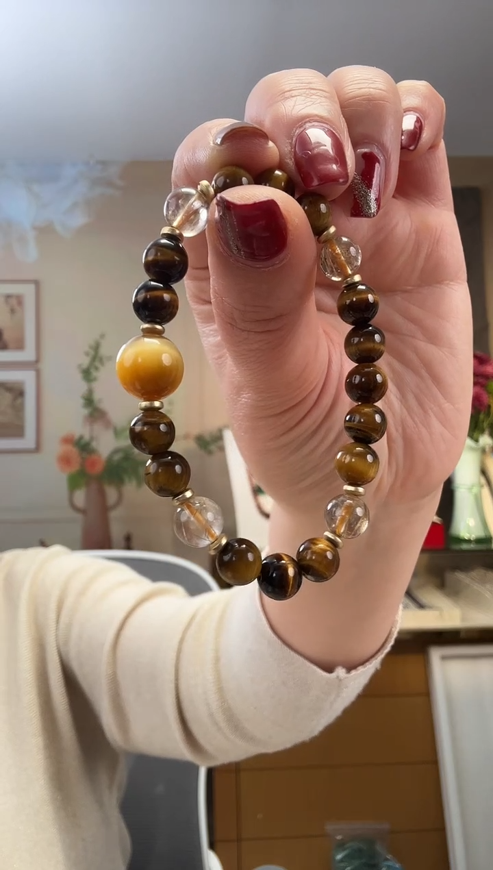 【闪购商品】水晶手链银S925镶嵌虎眼手串