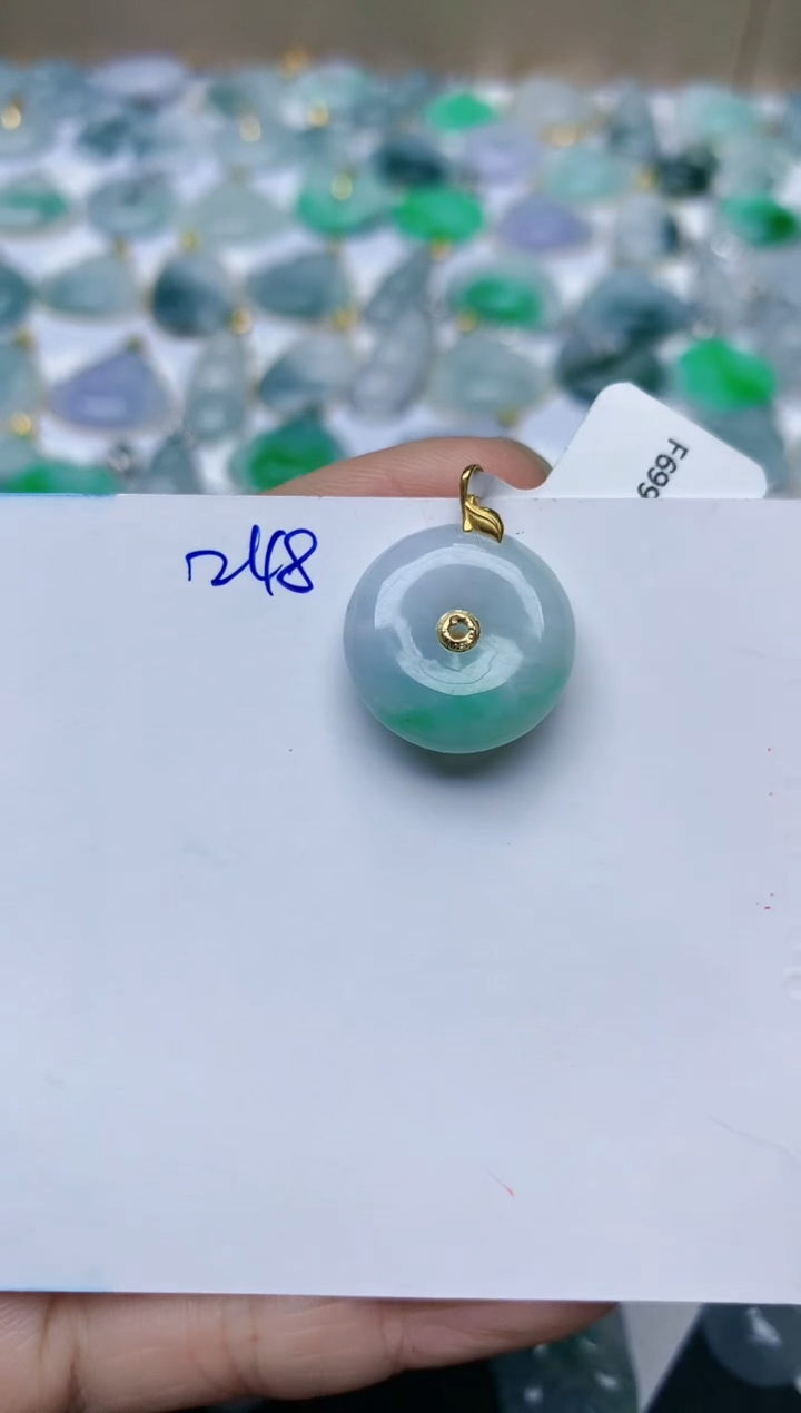 【闪购商品】翡翠颈饰18K金镶嵌天然翡翠A货    2148