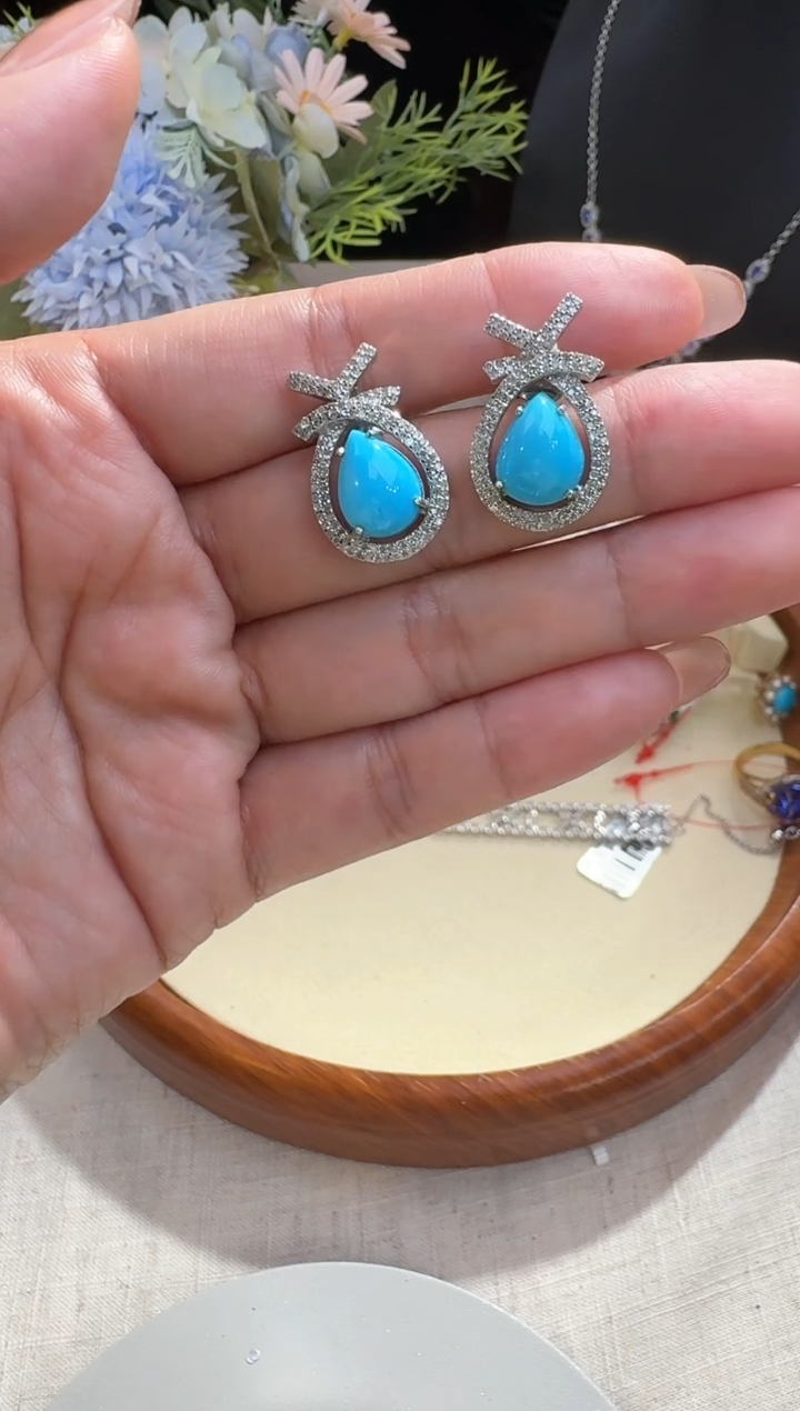 【闪购商品】绿松石耳饰未镶嵌耳饰