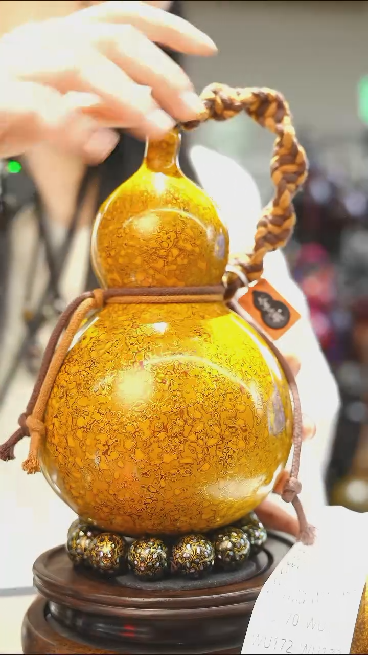 【闪购商品】WU145漆艺酒葫芦不包手串及旋转底座