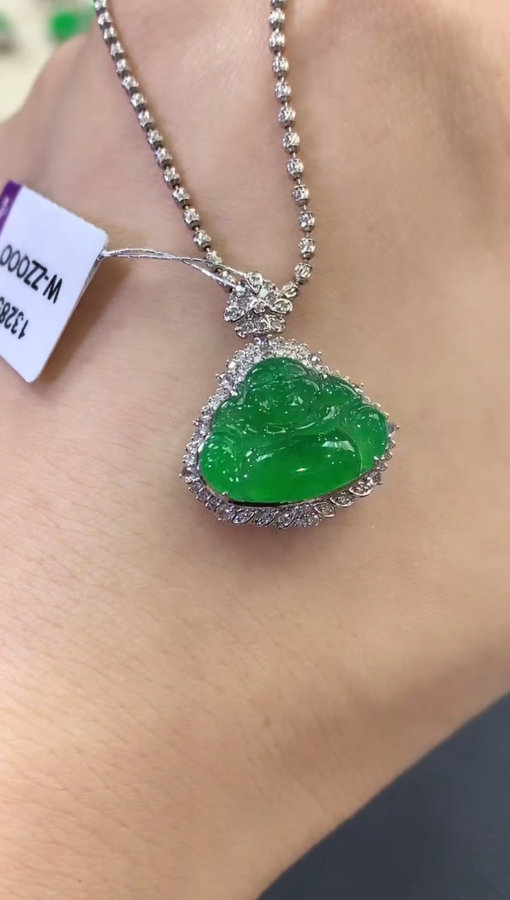 【闪购商品】翡翠吊坠(不含链)18K金镶嵌C20    