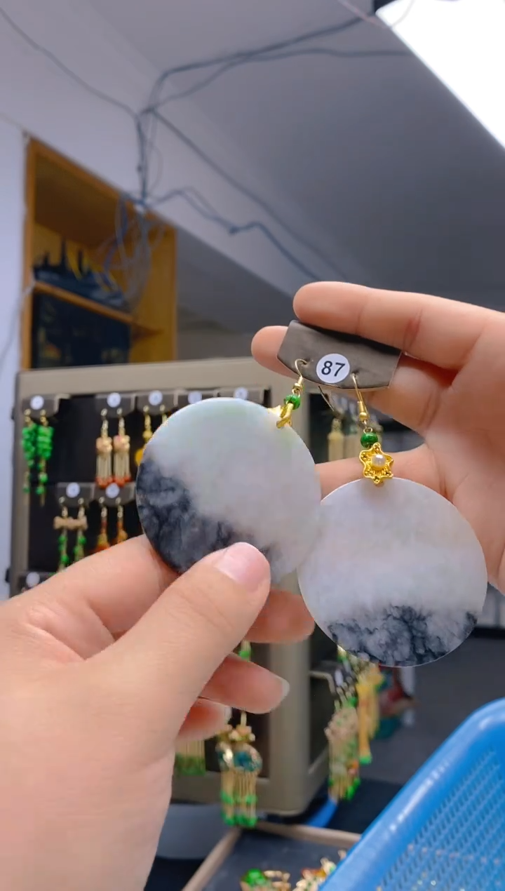 【闪购商品】翡翠耳饰合金0402翡翠耳钩