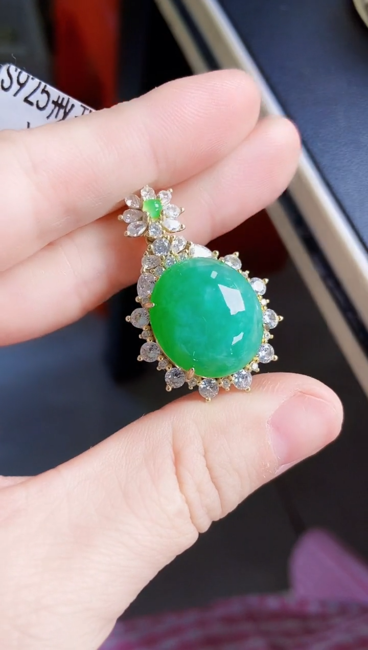 【闪购商品】翡翠银S925镶嵌颈饰165464