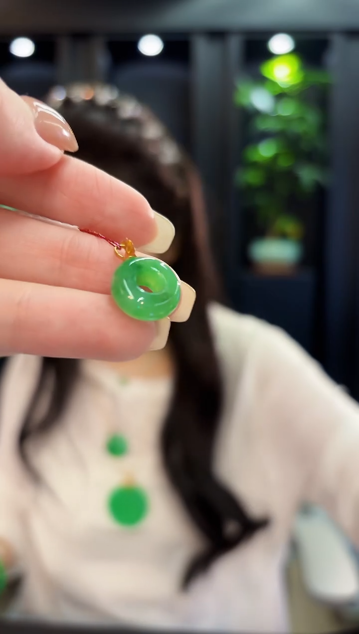 吊坠(不含链)18K金镶嵌翡翠 缅料A货/支持复检/一件