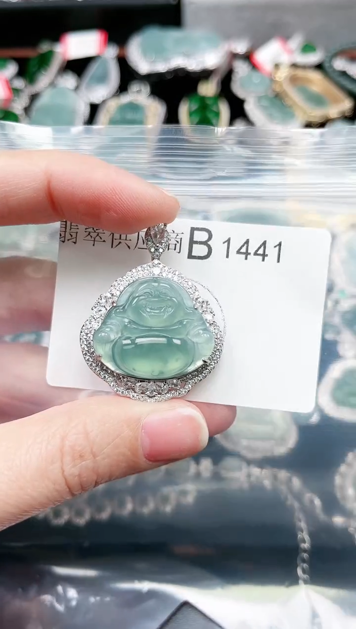 【闪购商品】翡翠颈饰未镶嵌1441赠皮绳