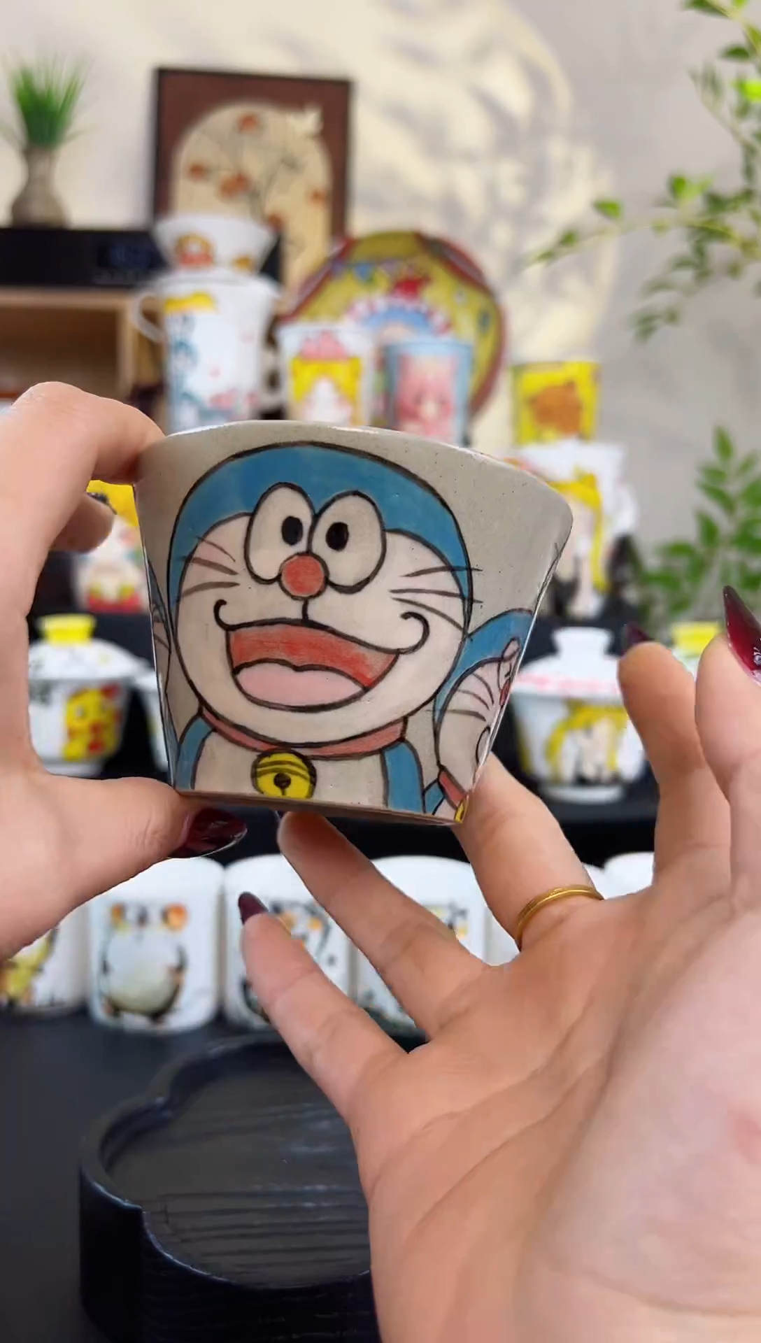 【闪购商品】摆件笙笙漫 手工手绘陶瓷杯杯