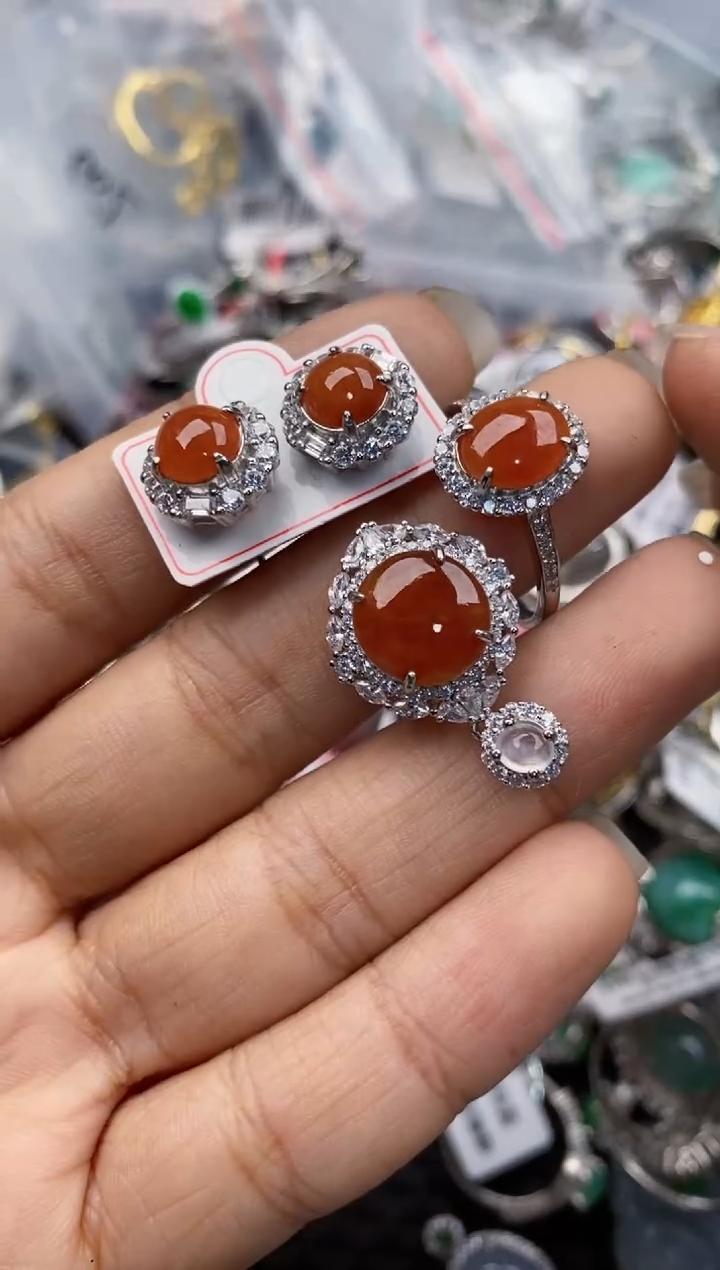 银S925镶嵌戒指翡翠88--4