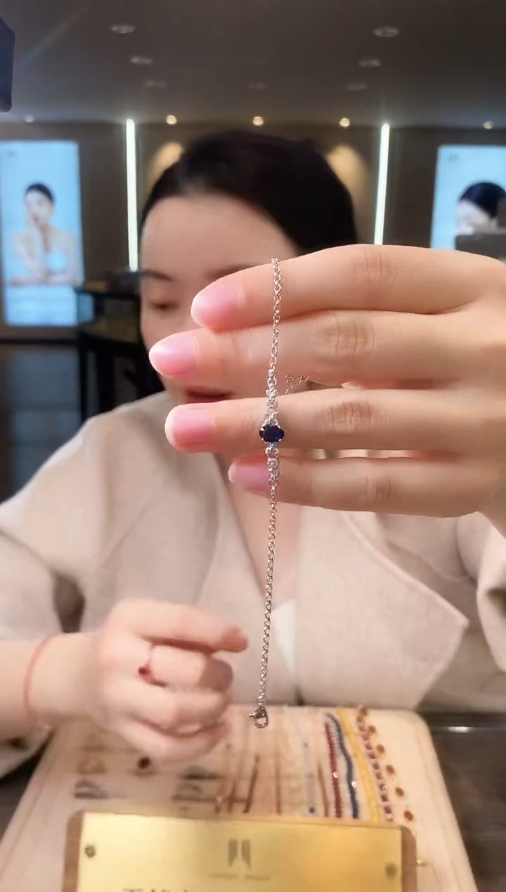 【闪购商品】蓝宝石手链银S925镶嵌09