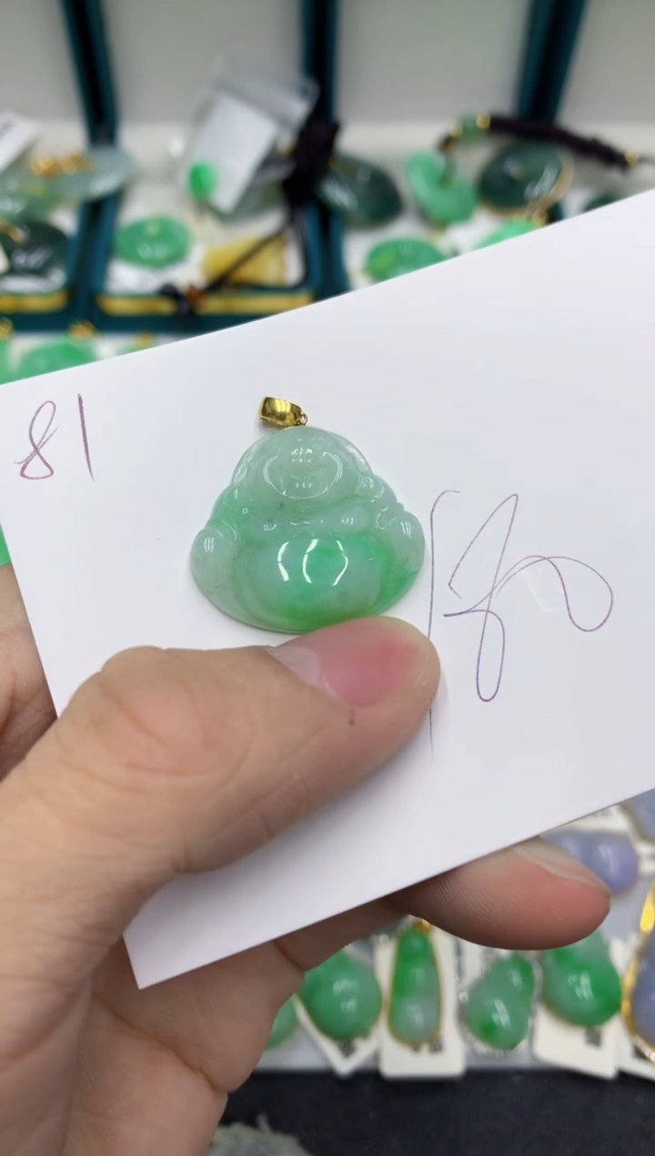 【闪购商品】翡翠颈饰18K金镶嵌号链接11111