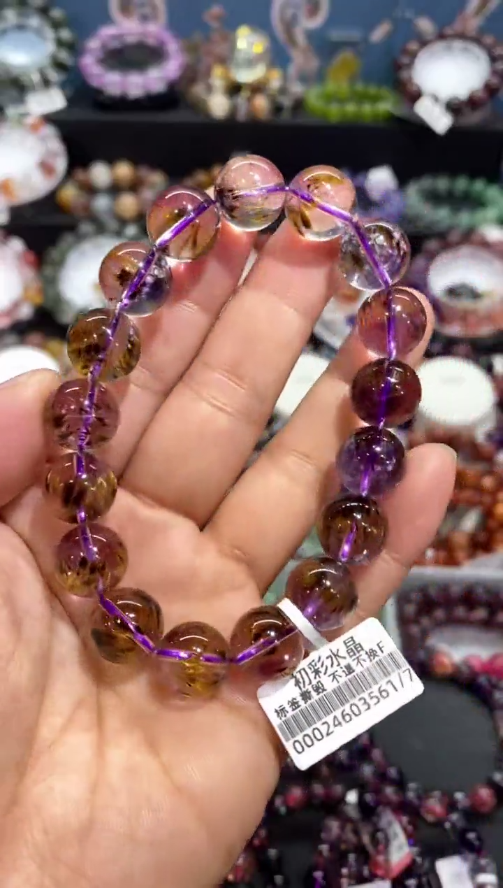 【闪购商品】水晶手串未镶嵌透体紫钛13+