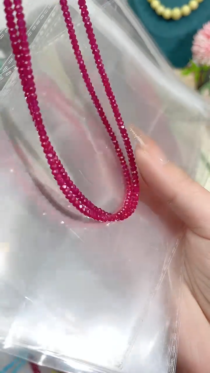 【闪购商品】红宝石颈饰银S925镶嵌刻99