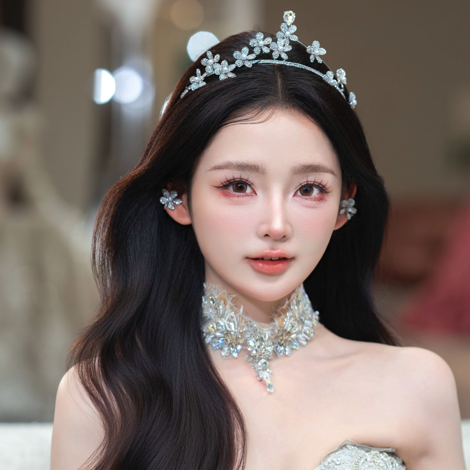 合金仿水晶婚庆饰品 01031新娘头饰时尚简约皇冠套装超值