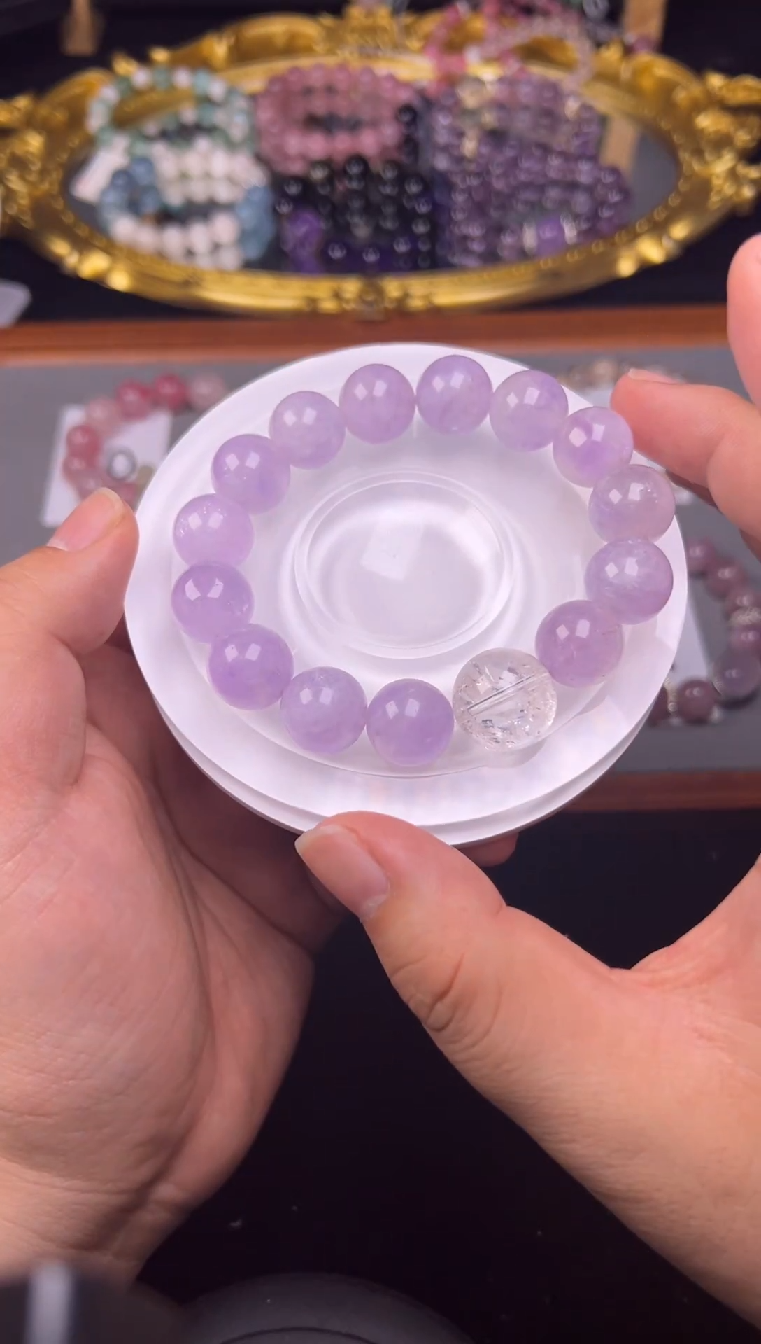 未镶嵌手链水晶薰衣草设计款13mm