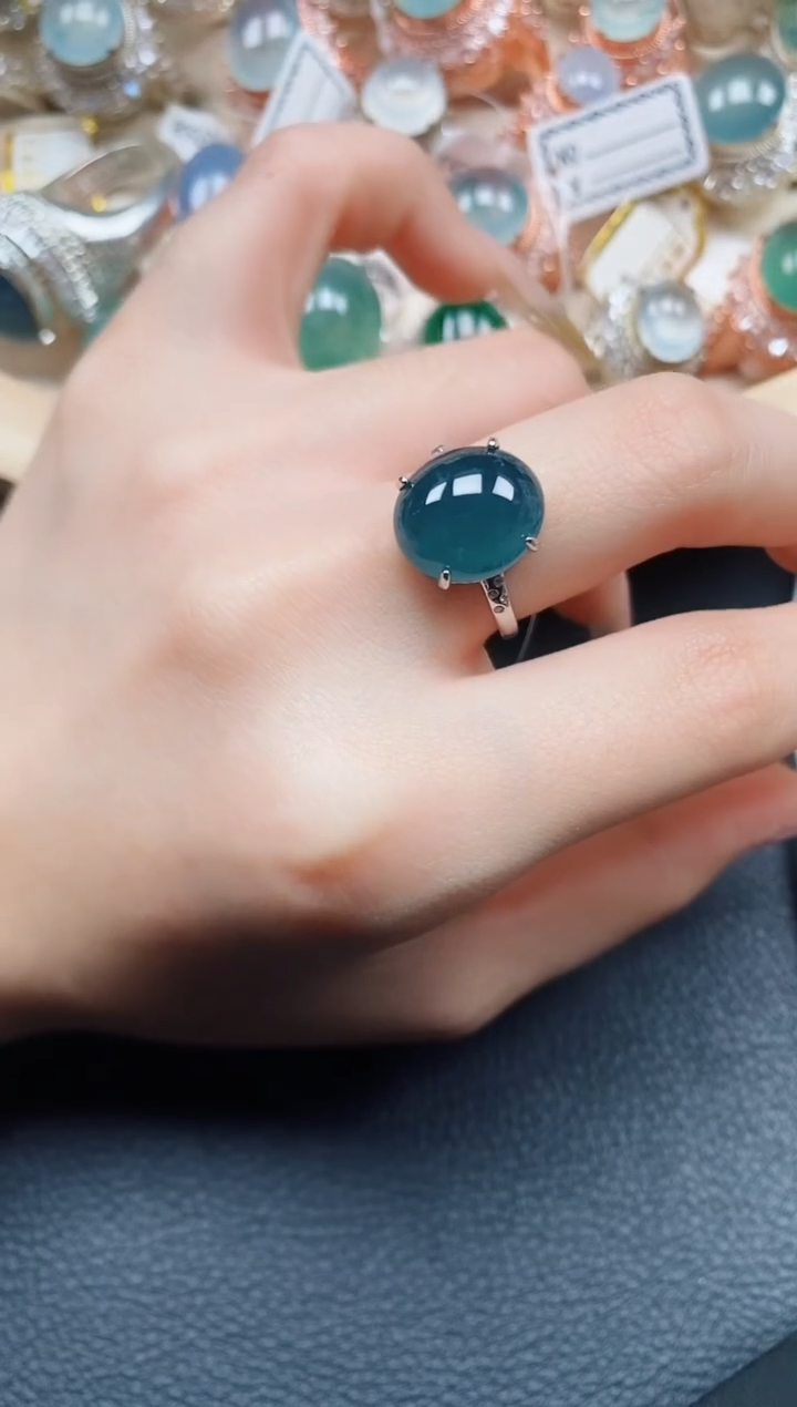 【闪购商品】翡翠戒指银S925镶嵌翡翠