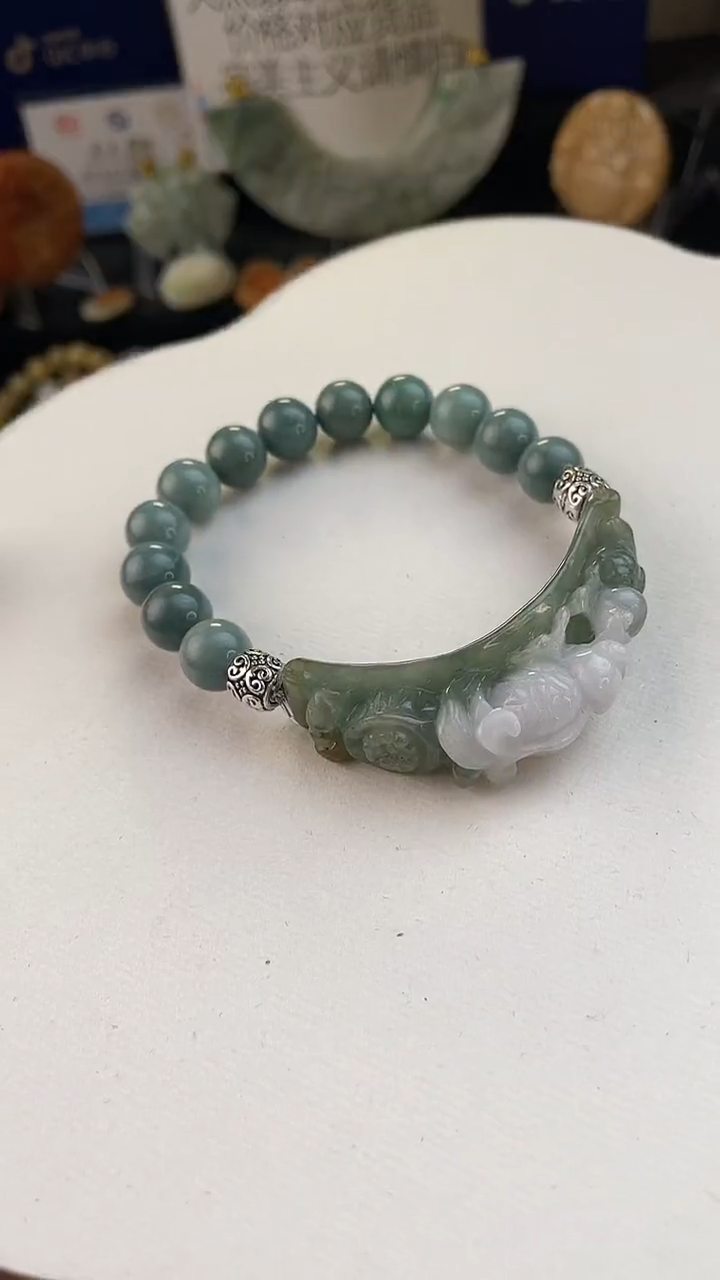 未镶嵌手链翡翠手工定制默认微瑕播介绍为准