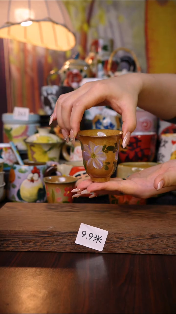 杯子陶泥垚手作 景德镇手工手绘陶瓷器物