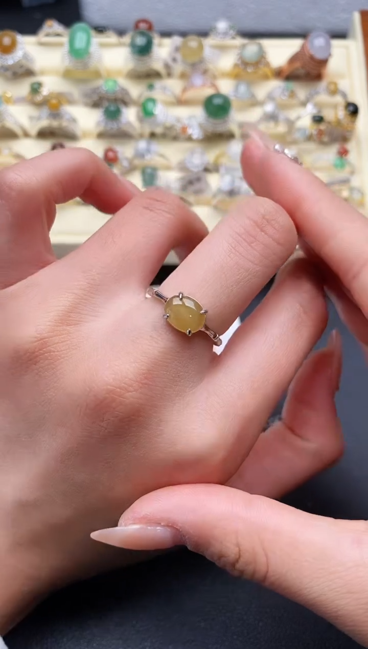 【闪购商品】翡翠戒指银S925镶嵌3333333+2