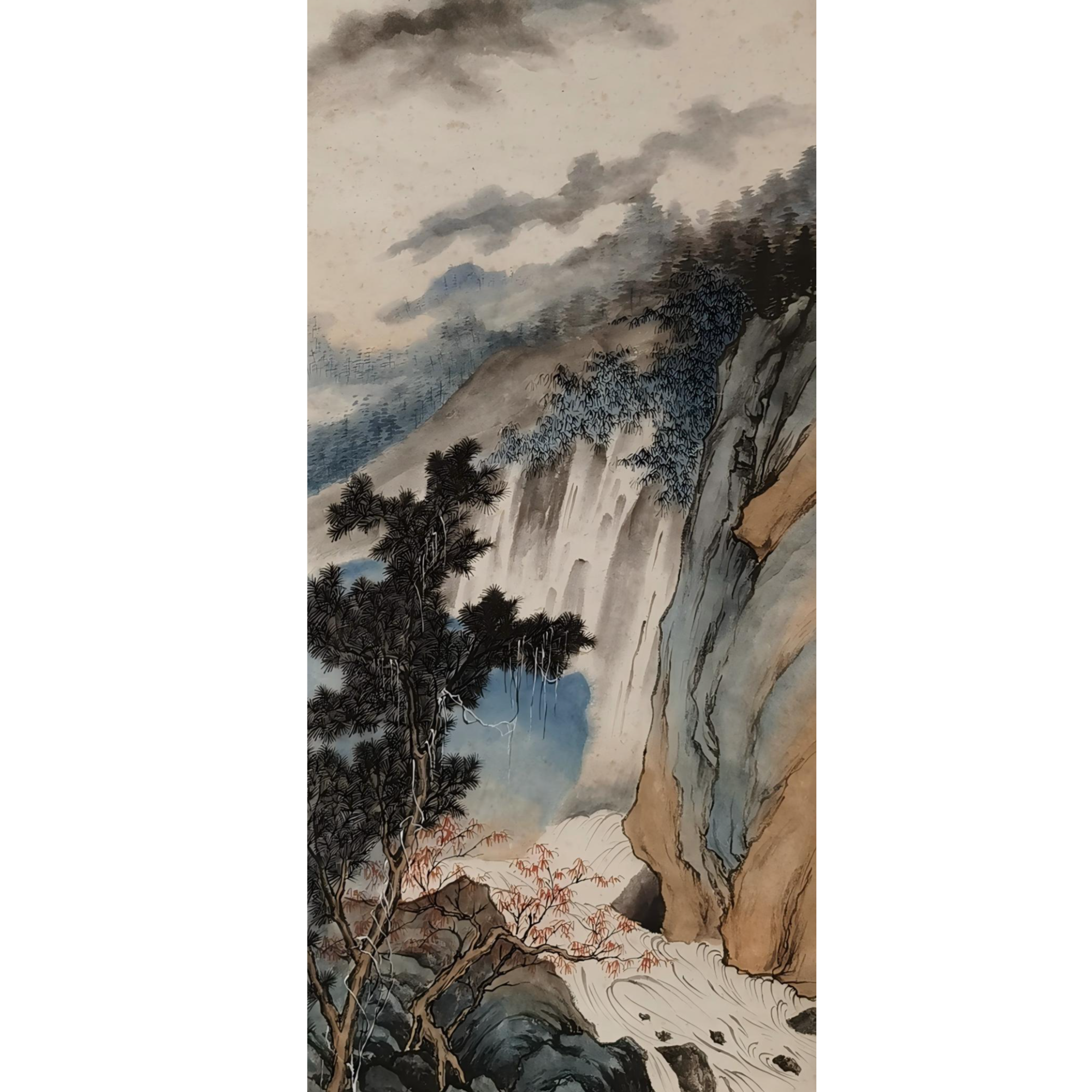 【辽拍】V250709-2-585《山水》（4.7平尺) 纸本镜片 yy1204t