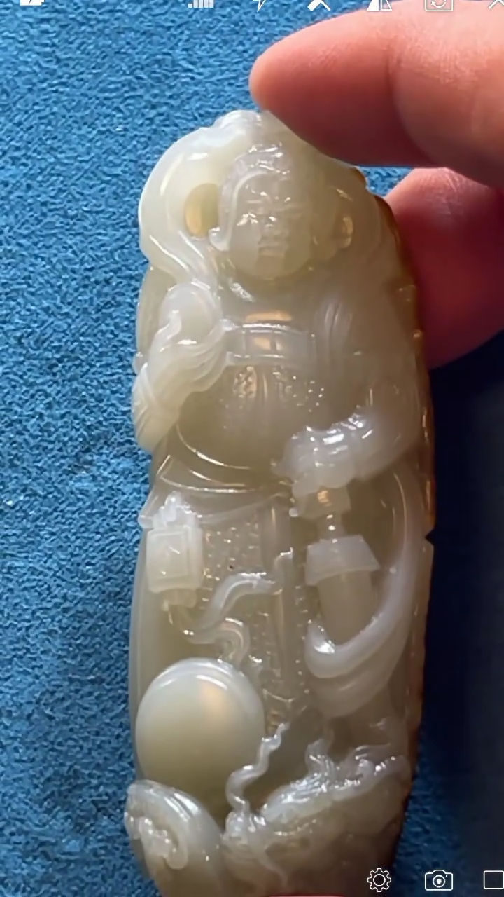 【闪购商品】和田玉YY未镶嵌韦陀将军手把件  海发老师作品