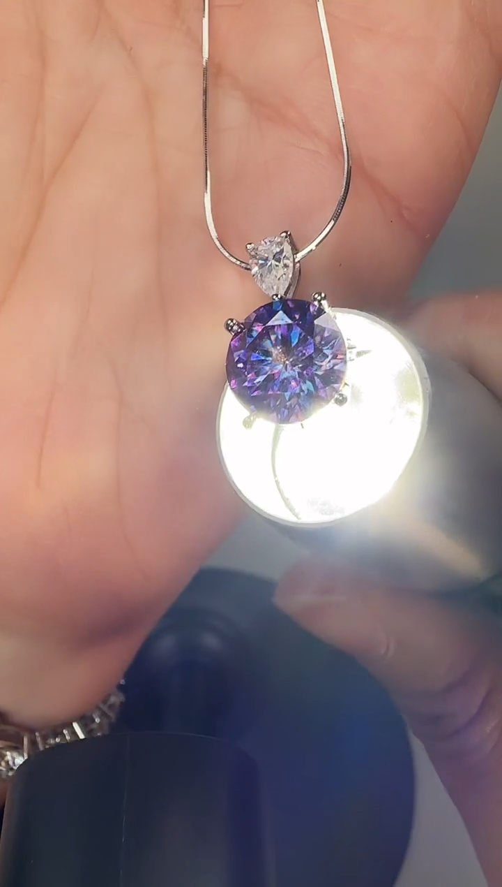 主播定制链接 紫色吊坠5ct