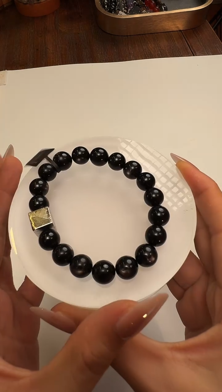 未镶嵌辉石手串F616G 金运石 天铁 手串