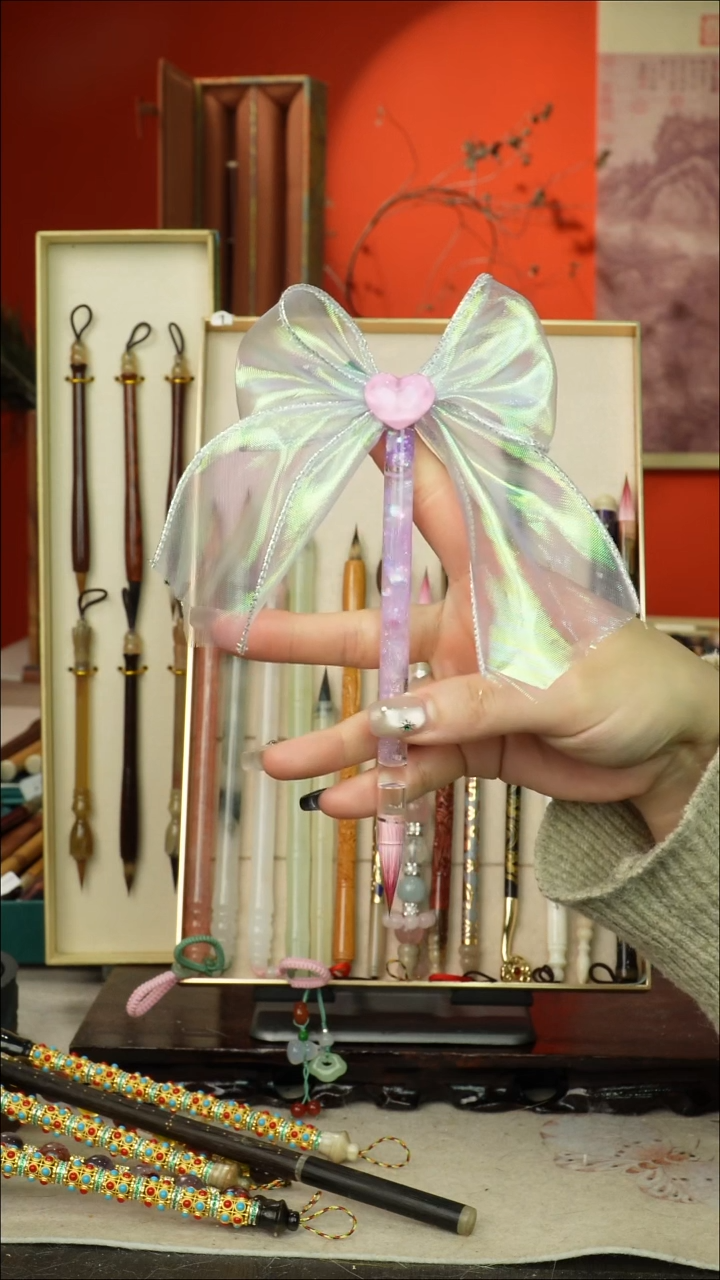 372号闪孤品高货毛笔链接 清水试笔 蘸墨不退