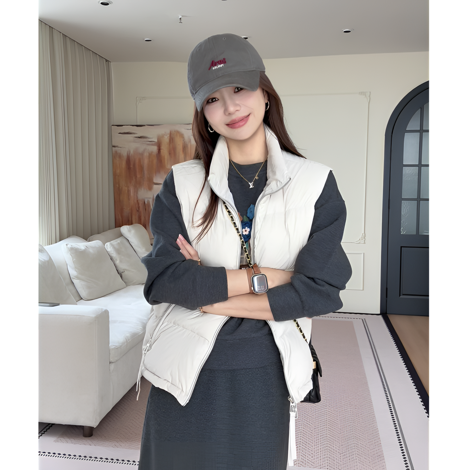 【余欢欢】冬季韩系简约休闲小立领羽绒马夹-YHW50918