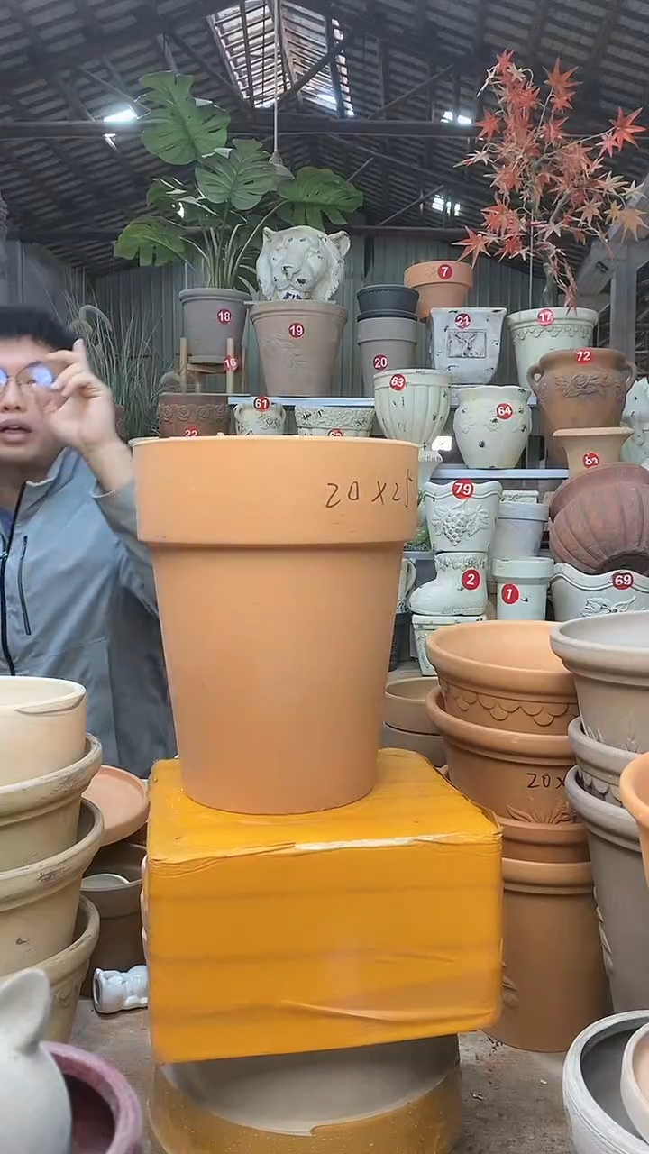 【闪购商品】缸3个20*25红陶反比例无托
