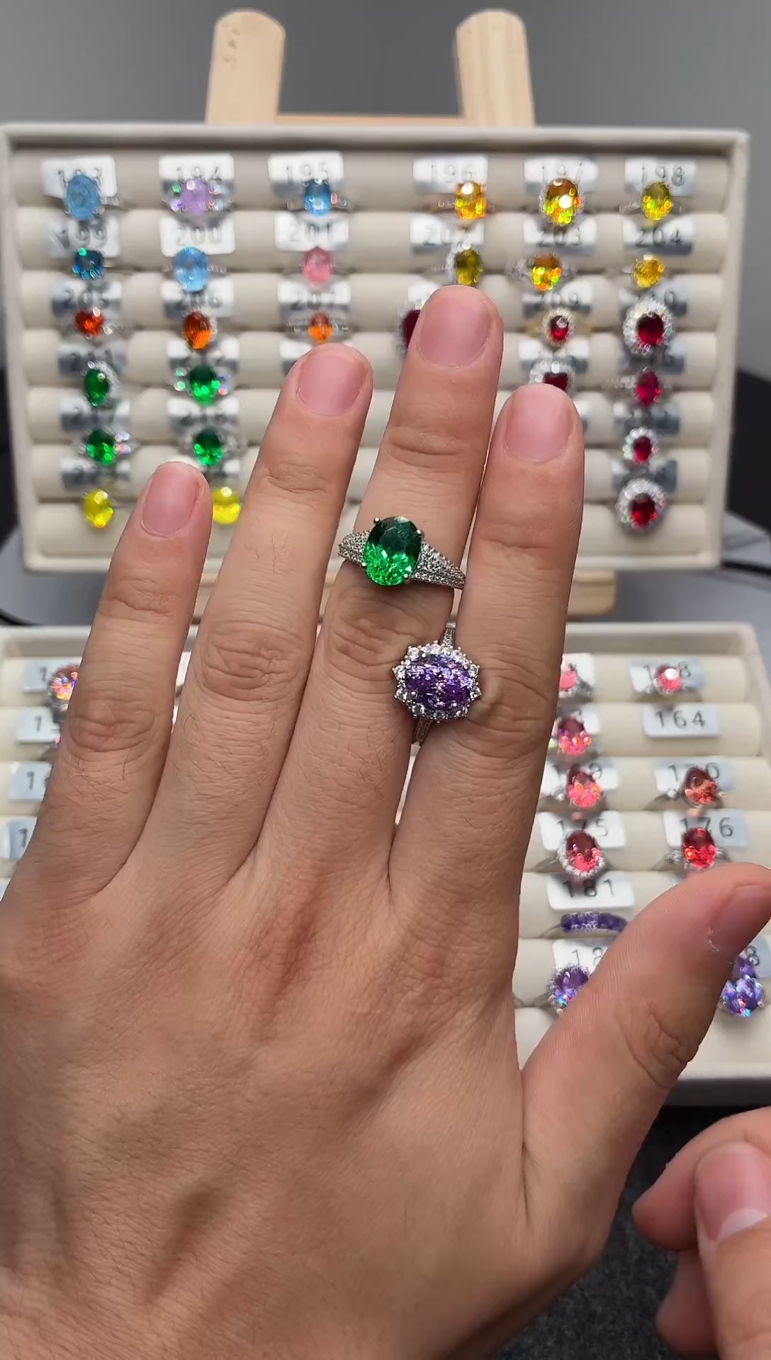 银S925镶嵌戒指紫色碧玺0000