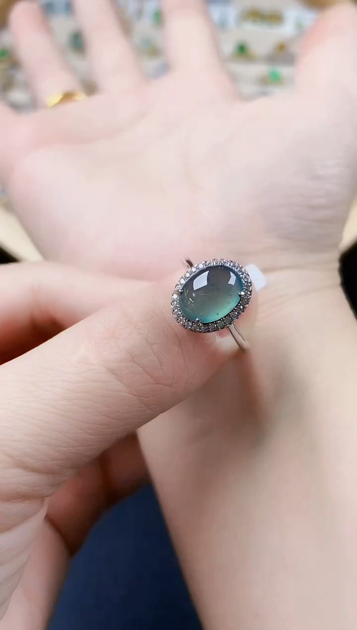 【闪购商品】翡翠戒指银S925镶嵌65464