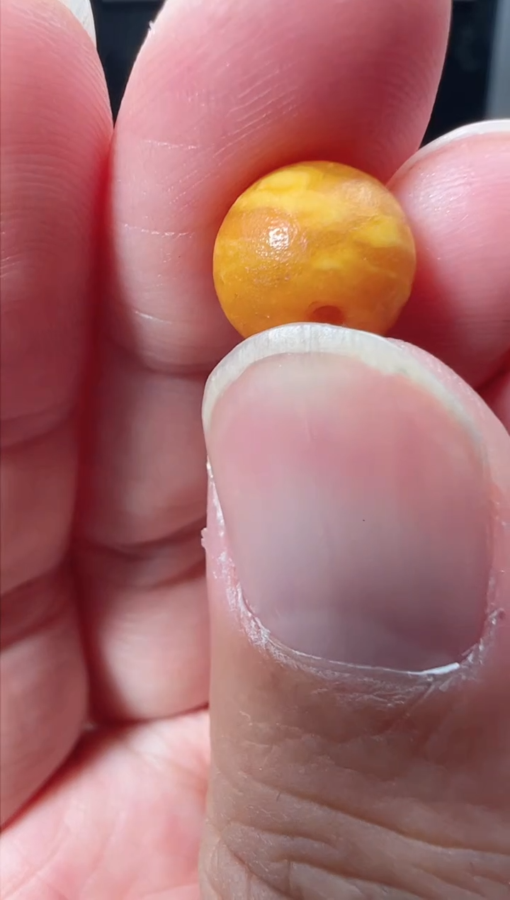 【闪购商品】琥珀裸石未镶嵌 （微瑕）橘皮花蜡单珠-S8