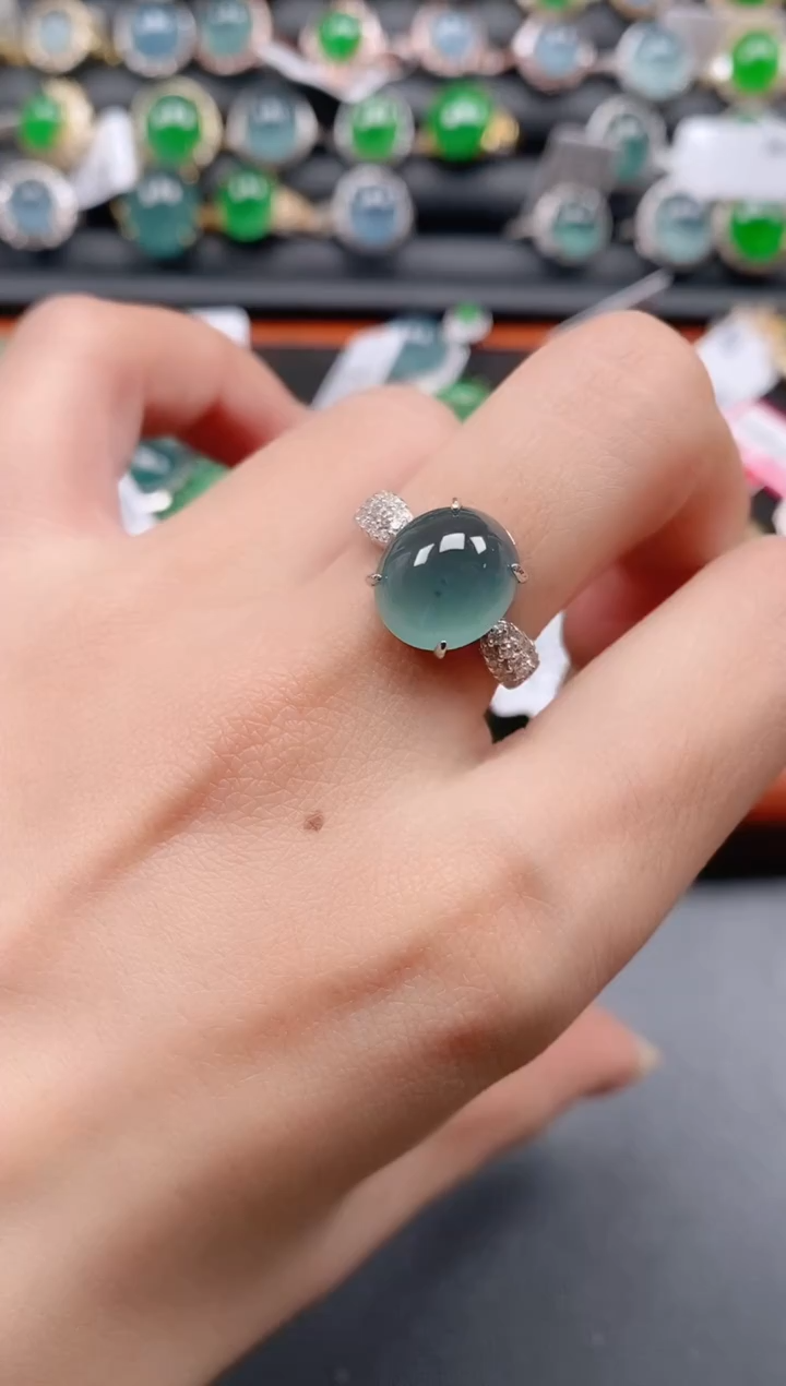 银S925镶嵌戒指翡翠11111