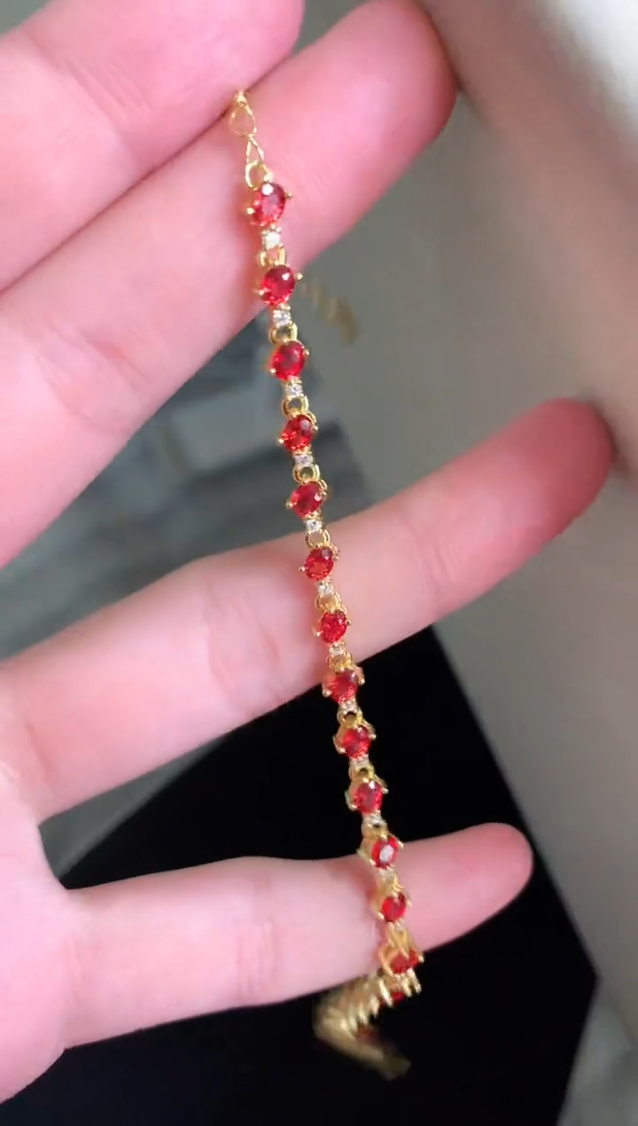 【闪购商品】蓝宝石手链银S925镶嵌手链