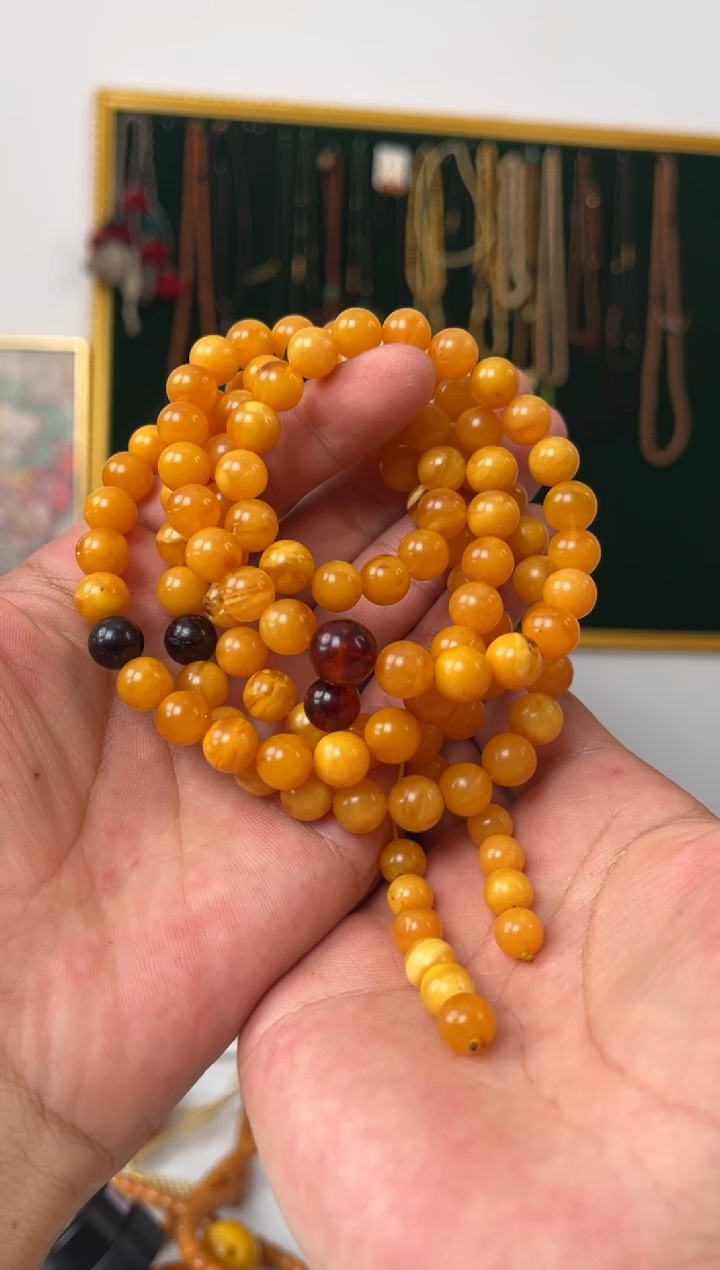 【闪购商品】蜜蜡项链未镶嵌噶玛家108珠