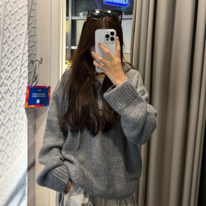 ADIDAS CREW SWEATSHIRT厚款针织毛针织衫连帽套头针织衫 KS5967