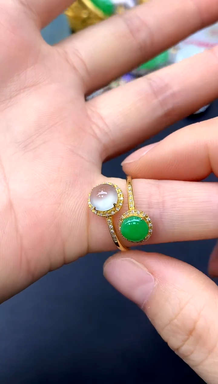 18K金镶嵌戒指翡翠206-中国好珍宝